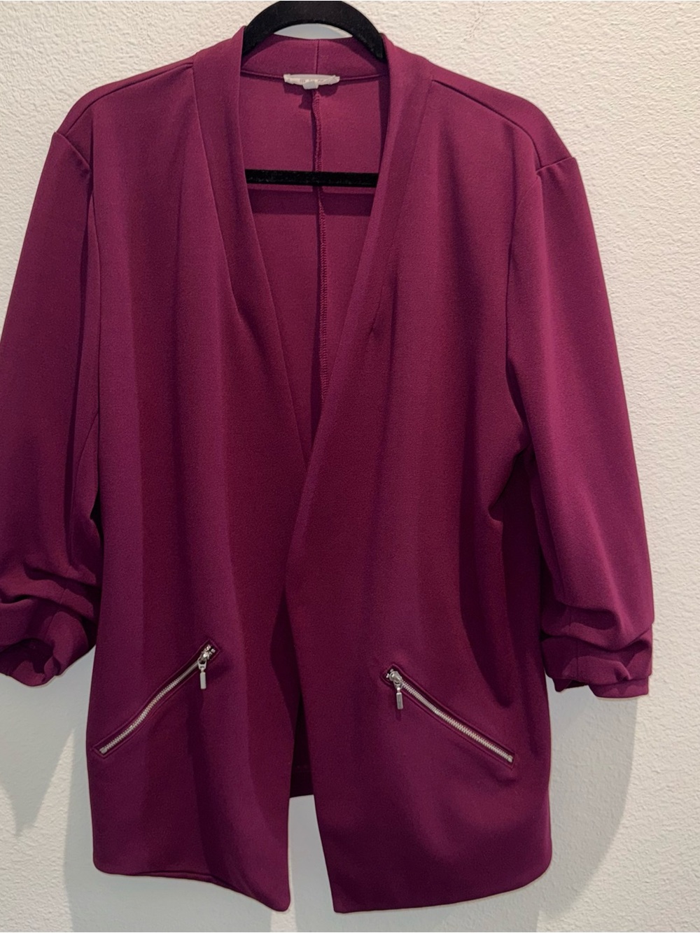 Maurices Open-Front Blazer Jacket in Berry